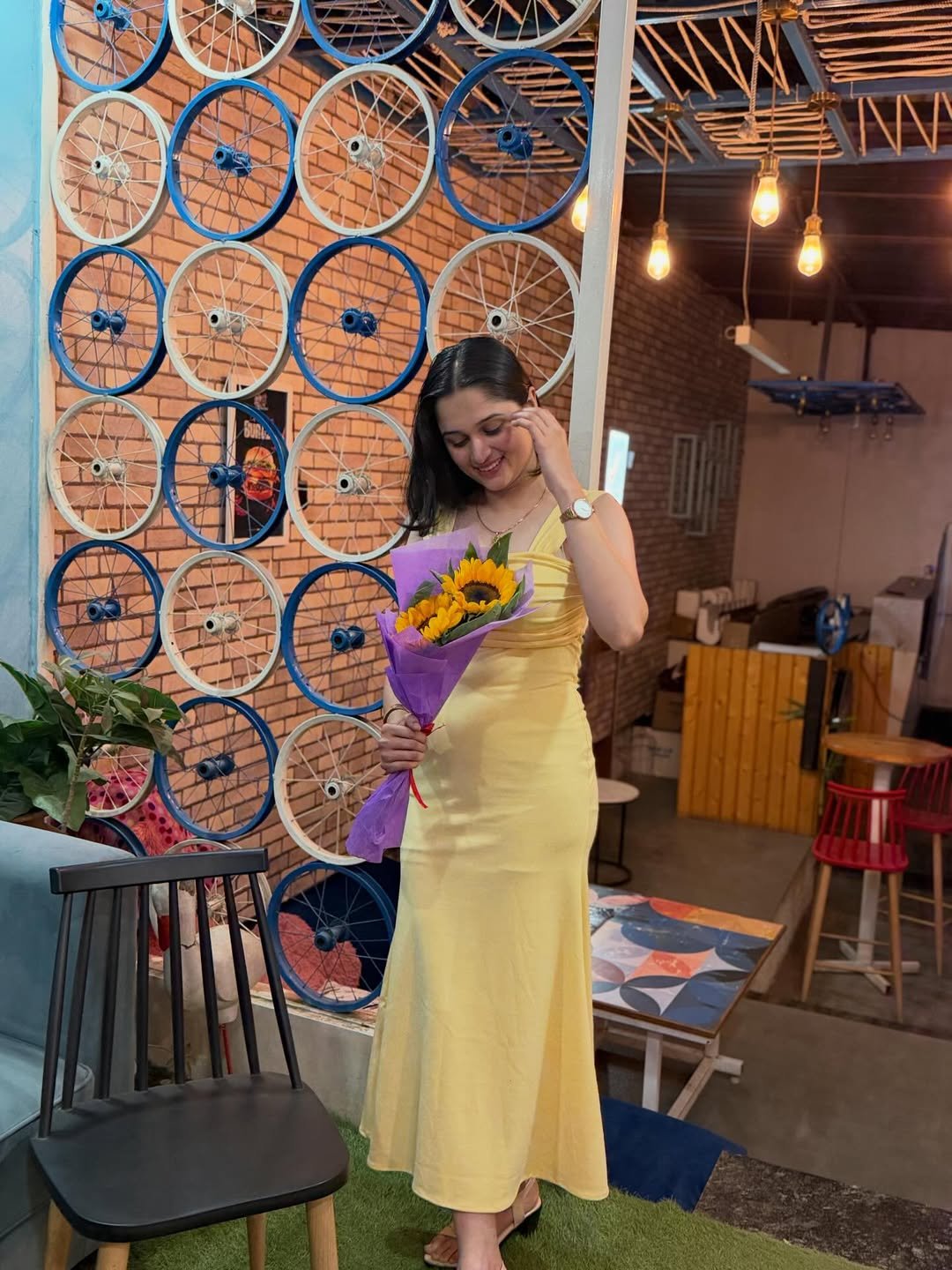 Bright Sunflower Yellow Maxi Dress Vibrant Daytime Bachelorette Style