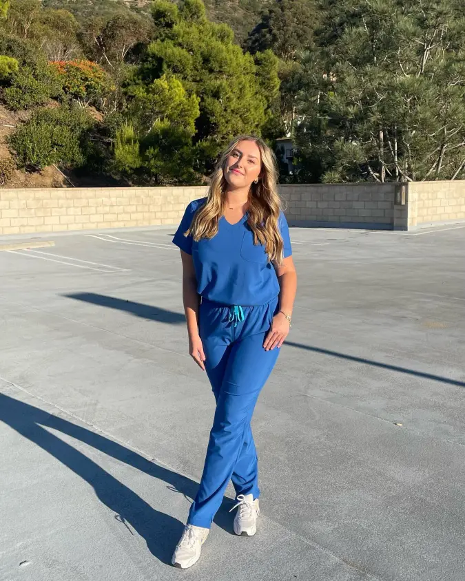 Bright Teal Scrub Set With Casual Energy