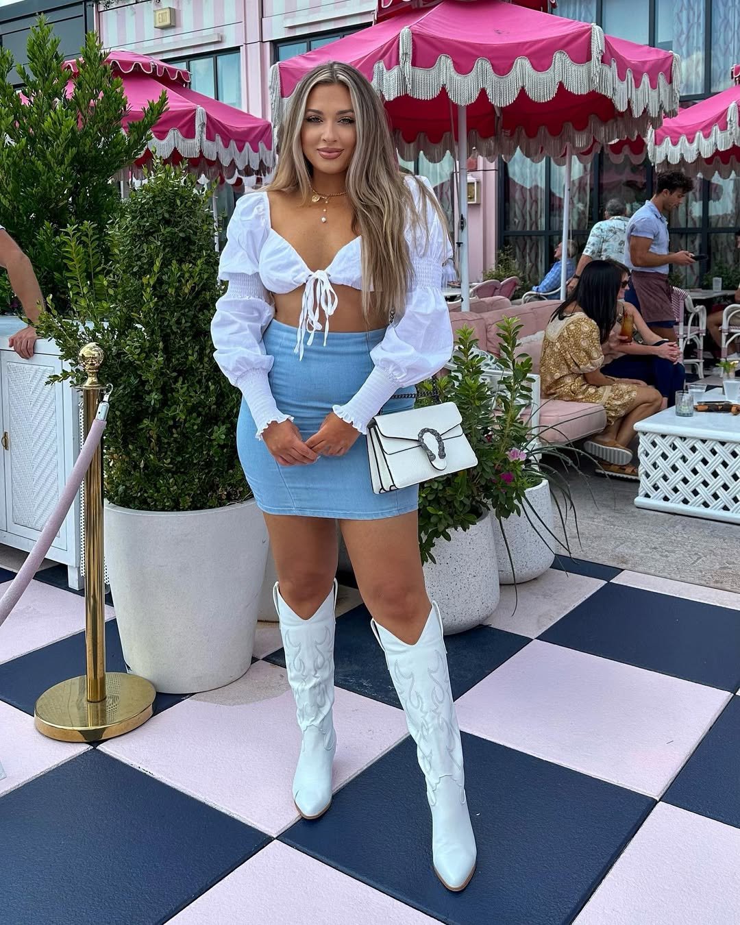 Bright White Romantic Denim Country Club Brunch Style