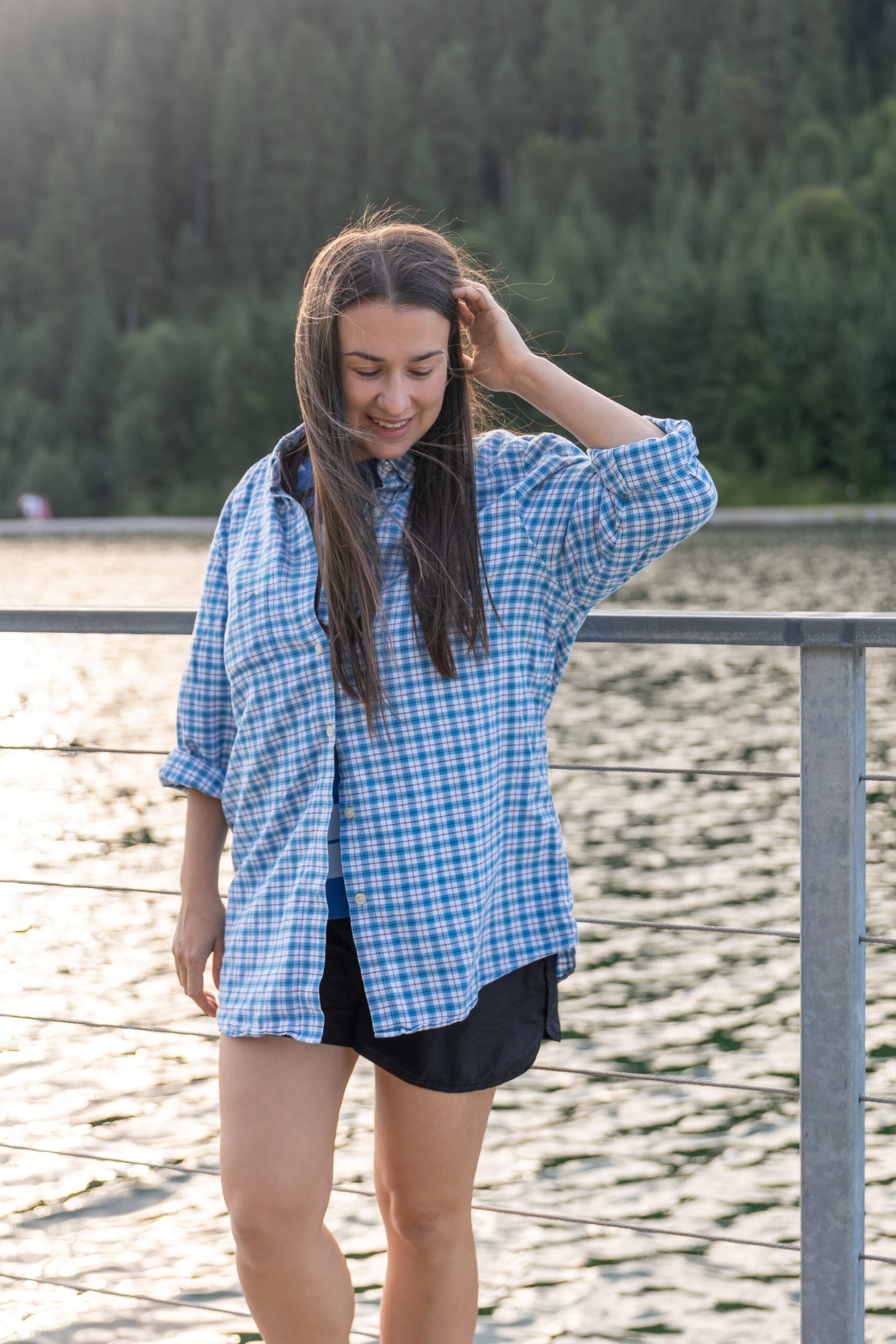 Casual Blue Oversized Layering And Active Shorts