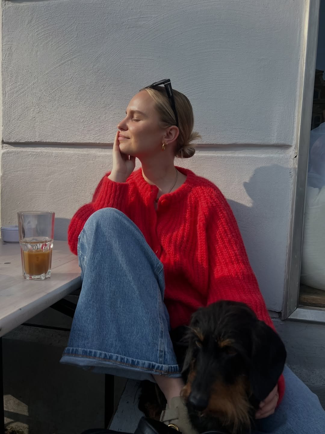 Casual Cherry Red and Denim Relaxed Weekend Knits for 19 Sartorial Summer Outfit Ideas For Women
