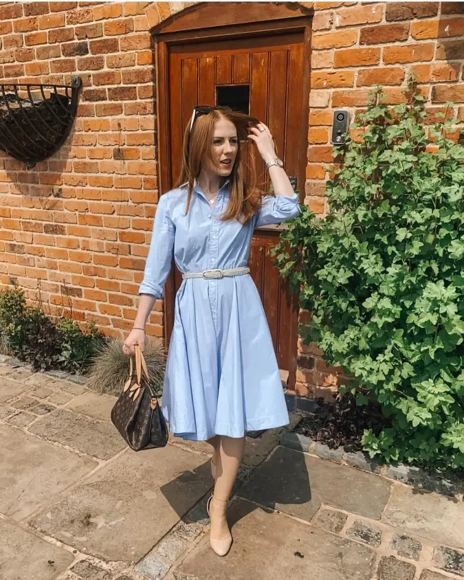  Charming Blue Shirt Dress Ensemble