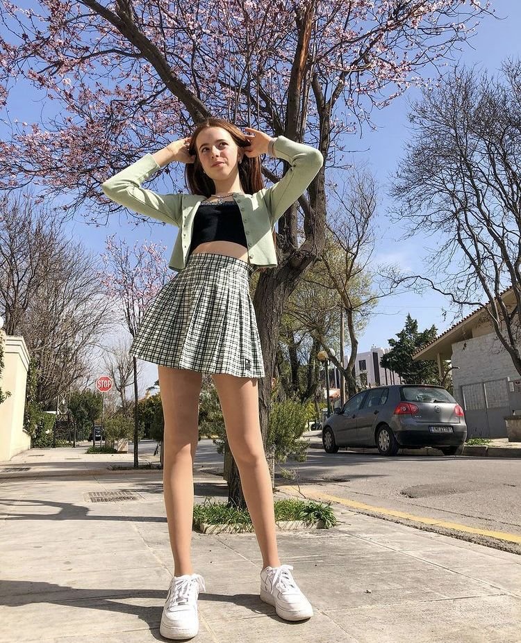Charming Mint and Plaid Everyday Skirt Set (Cute Outfits For 13 Year Old Girls)