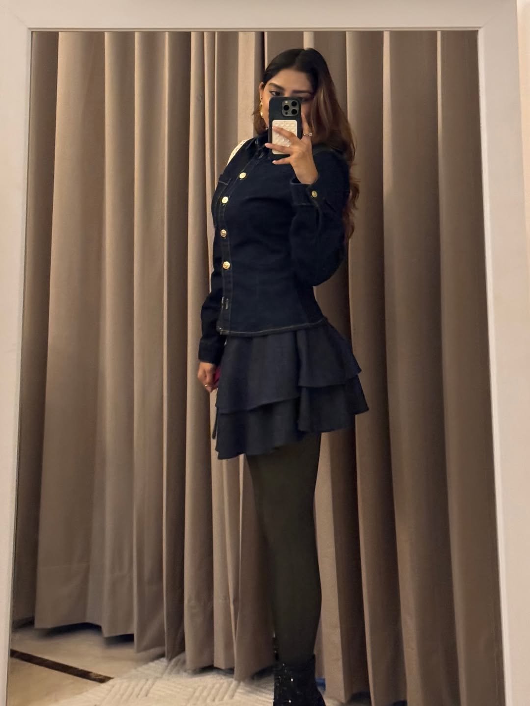 Chic Tiered Denim Set