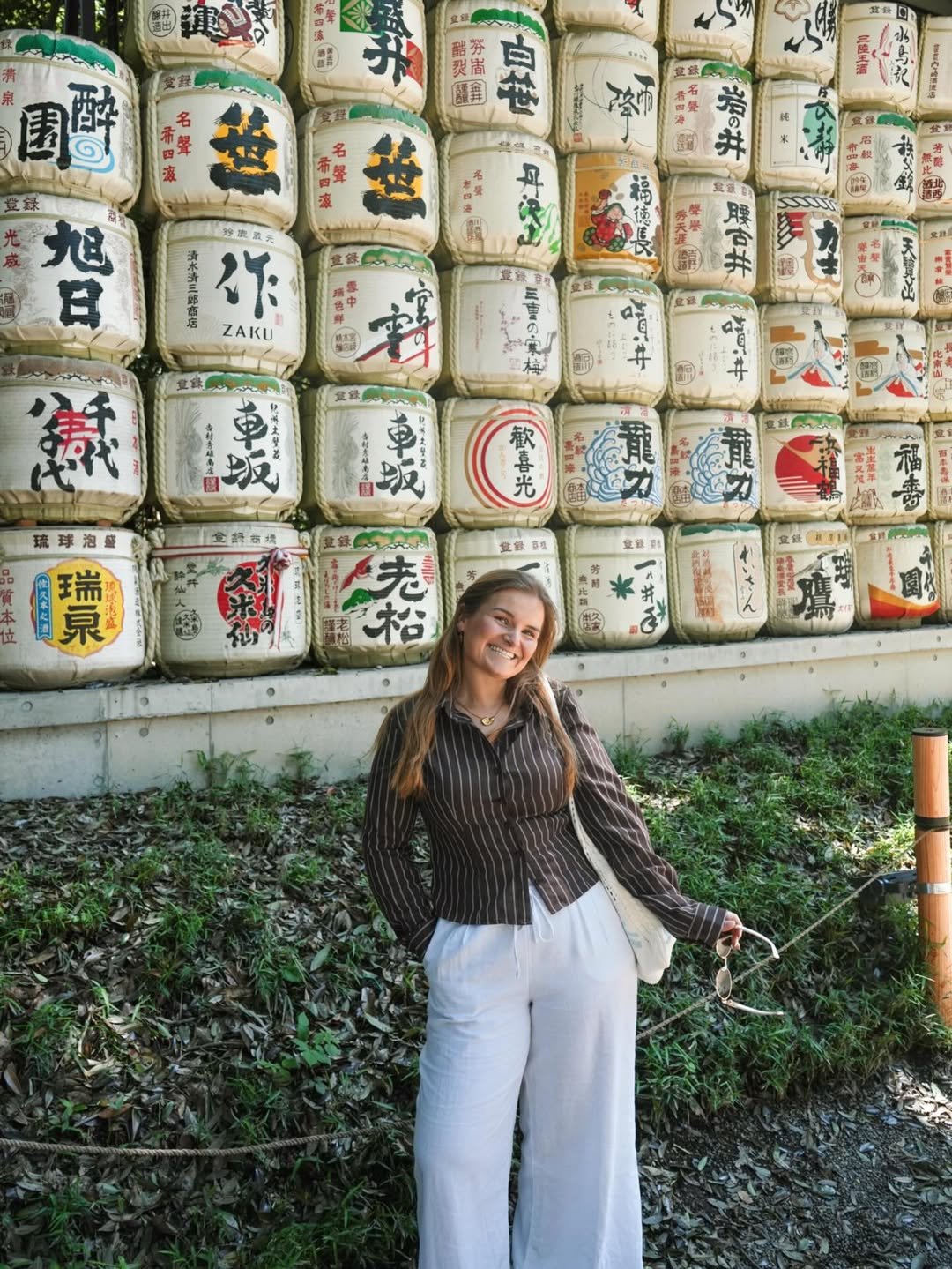 Chocolate Pinstripe and Crisp Linen Modest Daywear Tokyo Sightseeing Ready