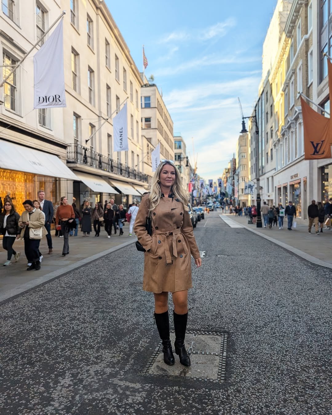Classic Camel Trench Coat and Tall Boots