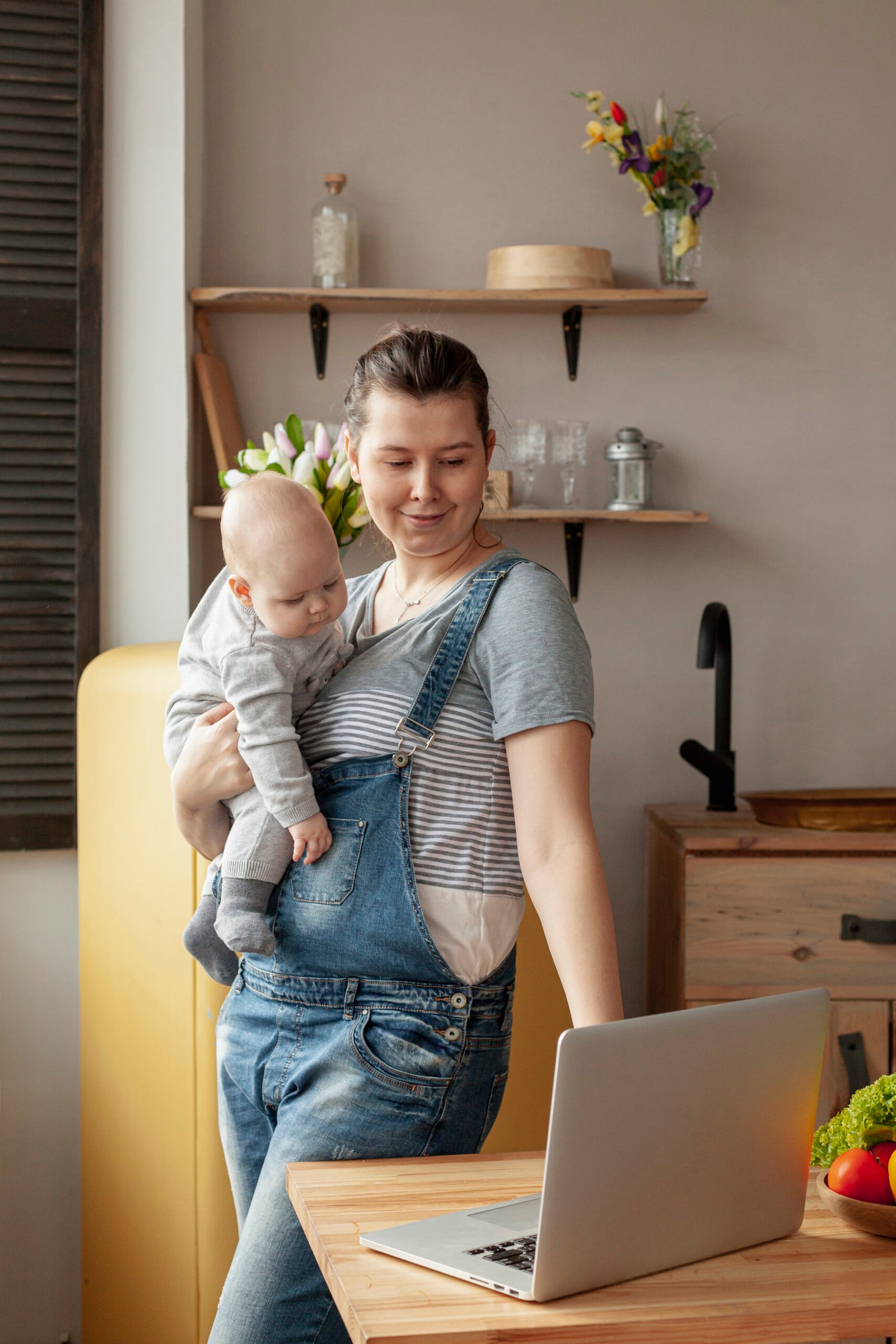 Classic Denim Overalls for Multitasking Moms