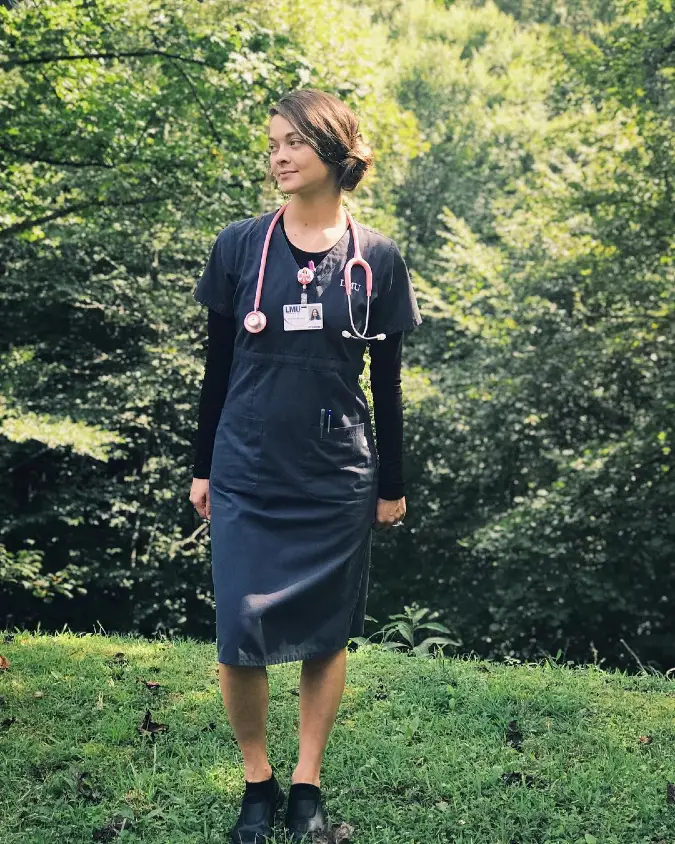Classic Navy Nurse Dress With Casual Ease