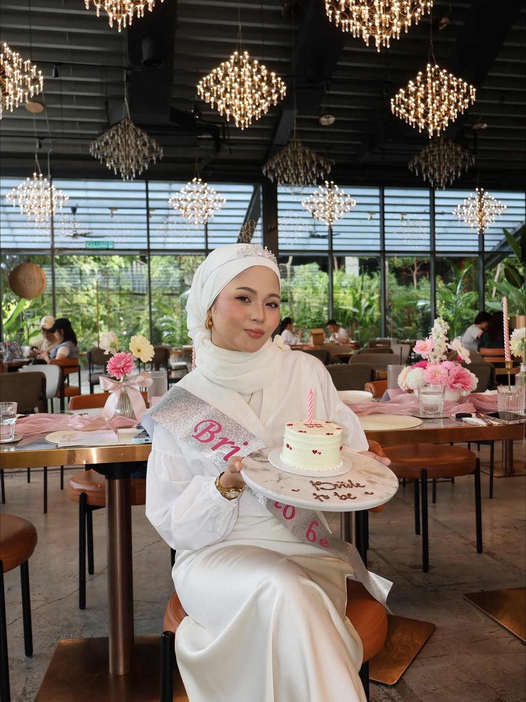 Creamy Monochrome Elegant Modest Set for a Sophisticated Bridal Brunch