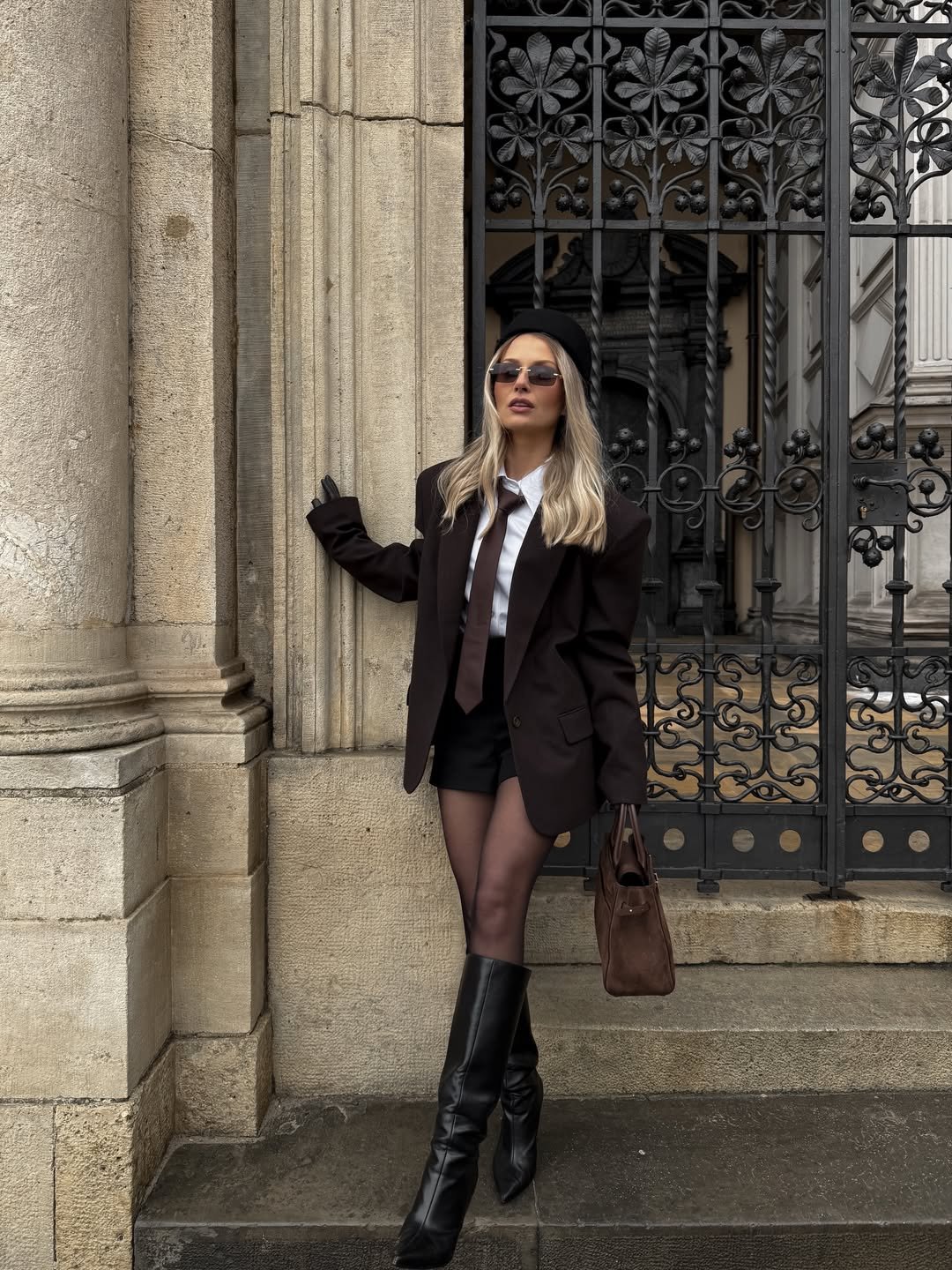 Dark Espresso Oversized Suiting Edgy Corporate Preppy Mix