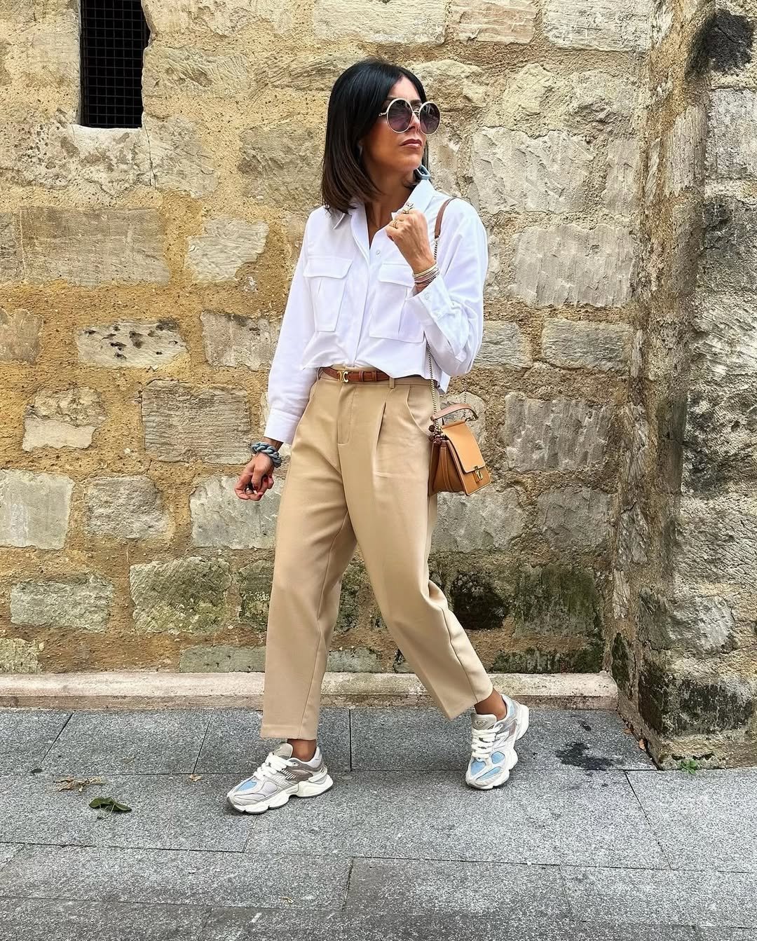 Effortless Chic Trousers and White Button Down