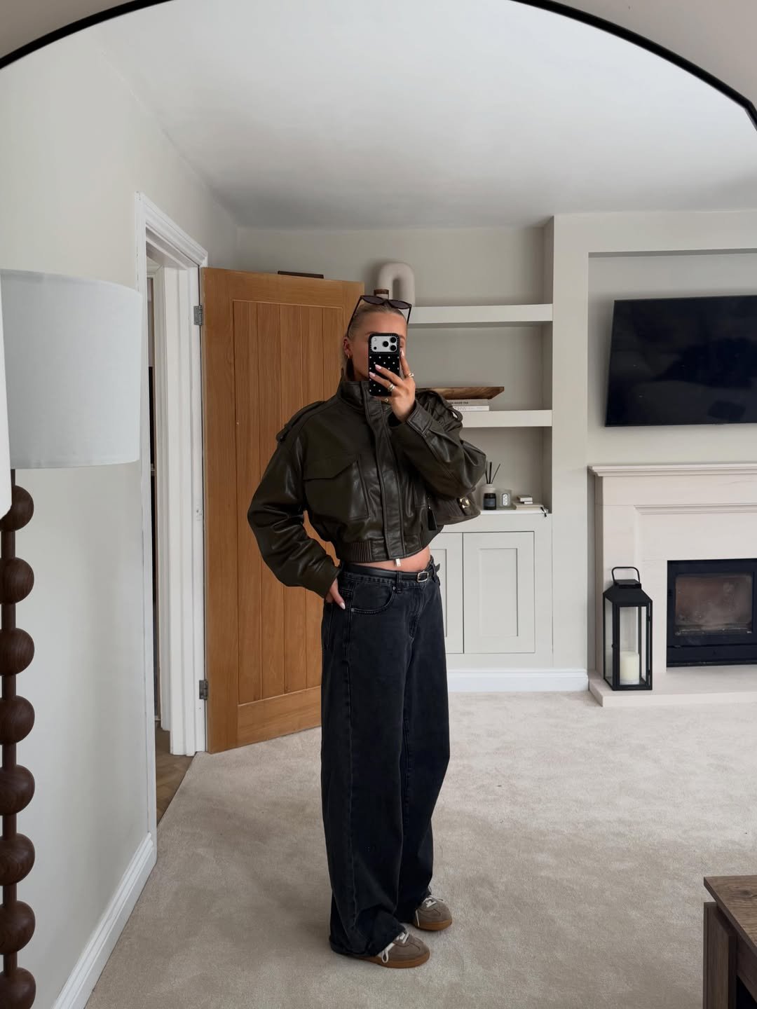 Effortless City Style Cropped Leather and Wide Leg Jeans