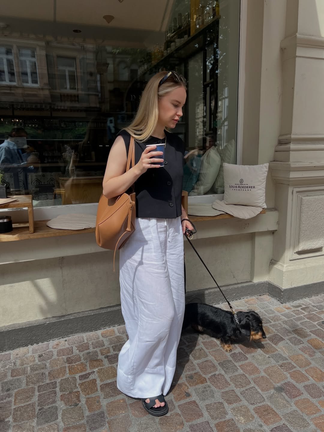 Effortless Monochrome Linen Casual Morning Chic