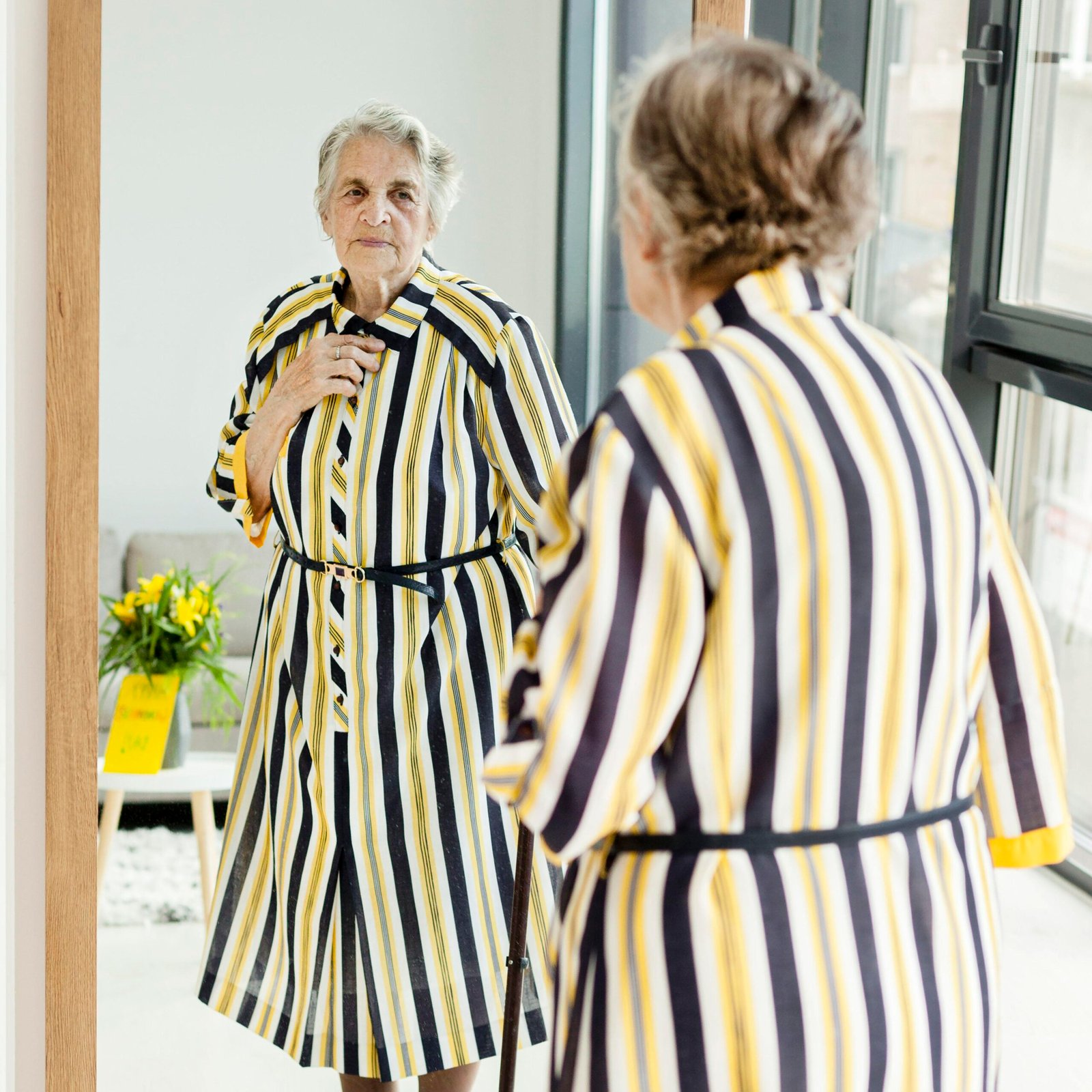 Effortless Striped Mustard Midi: Versatile Day-to-Night Shirtdress