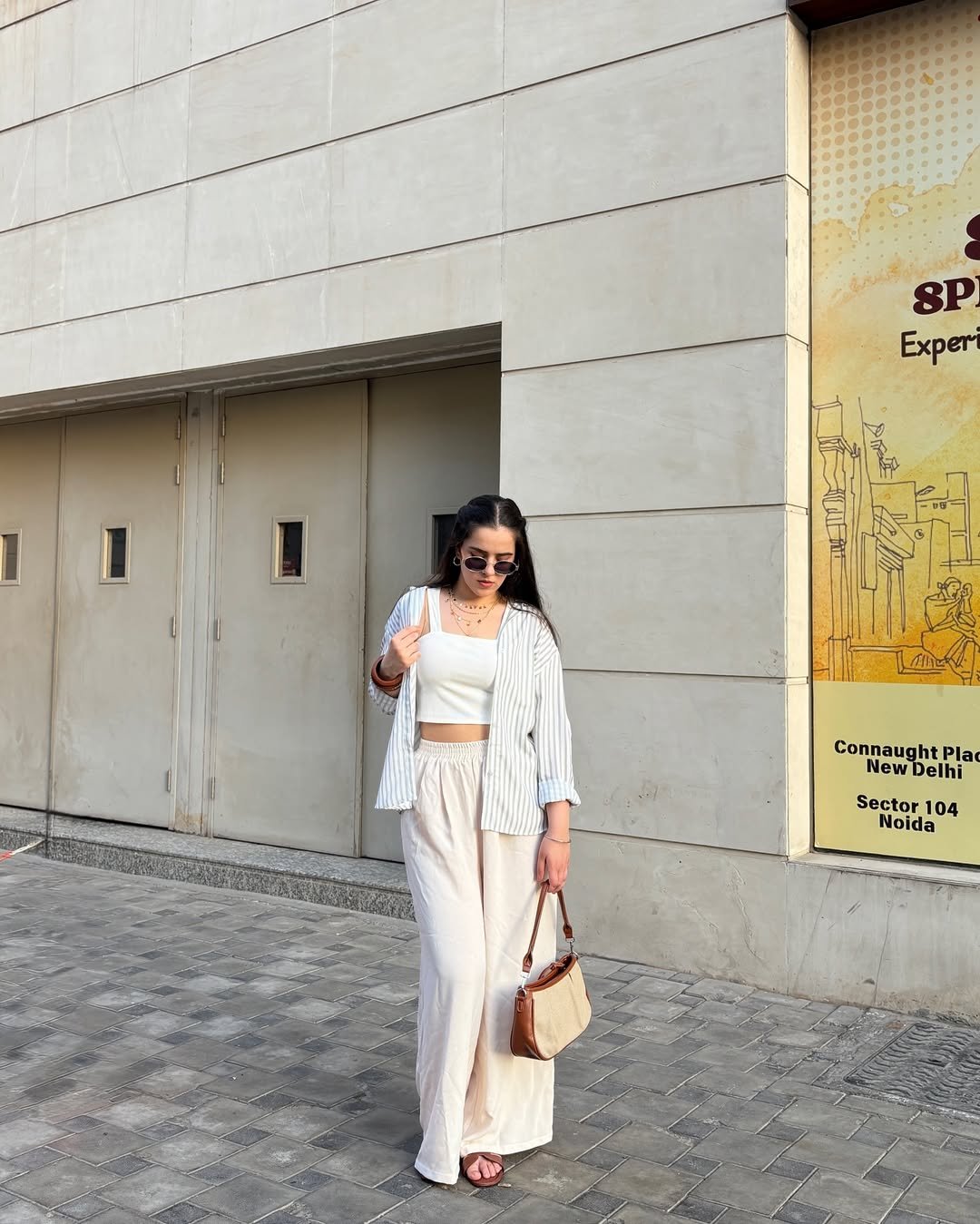 Effortless Striped Shirt and Wide Leg Pants Combo