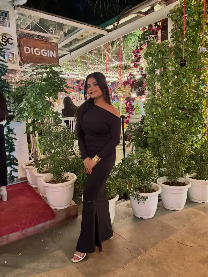 Elegant Black One Shoulder Maxi Dress Anniversary Date Look