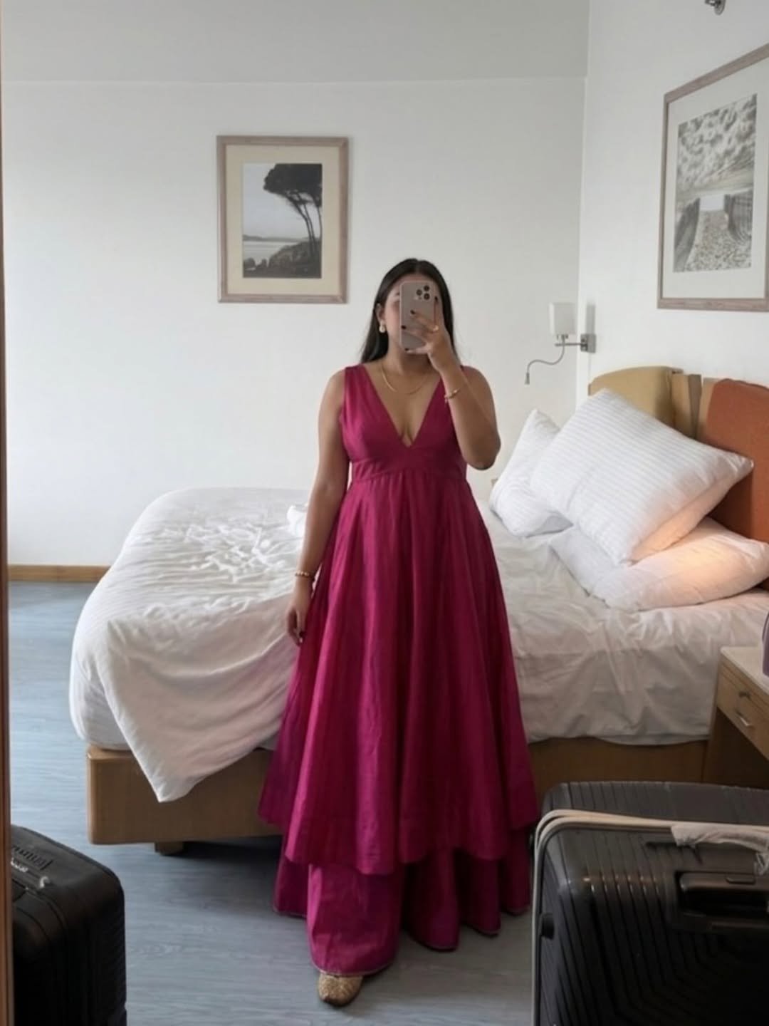 Elegant Magenta Engagement Gown