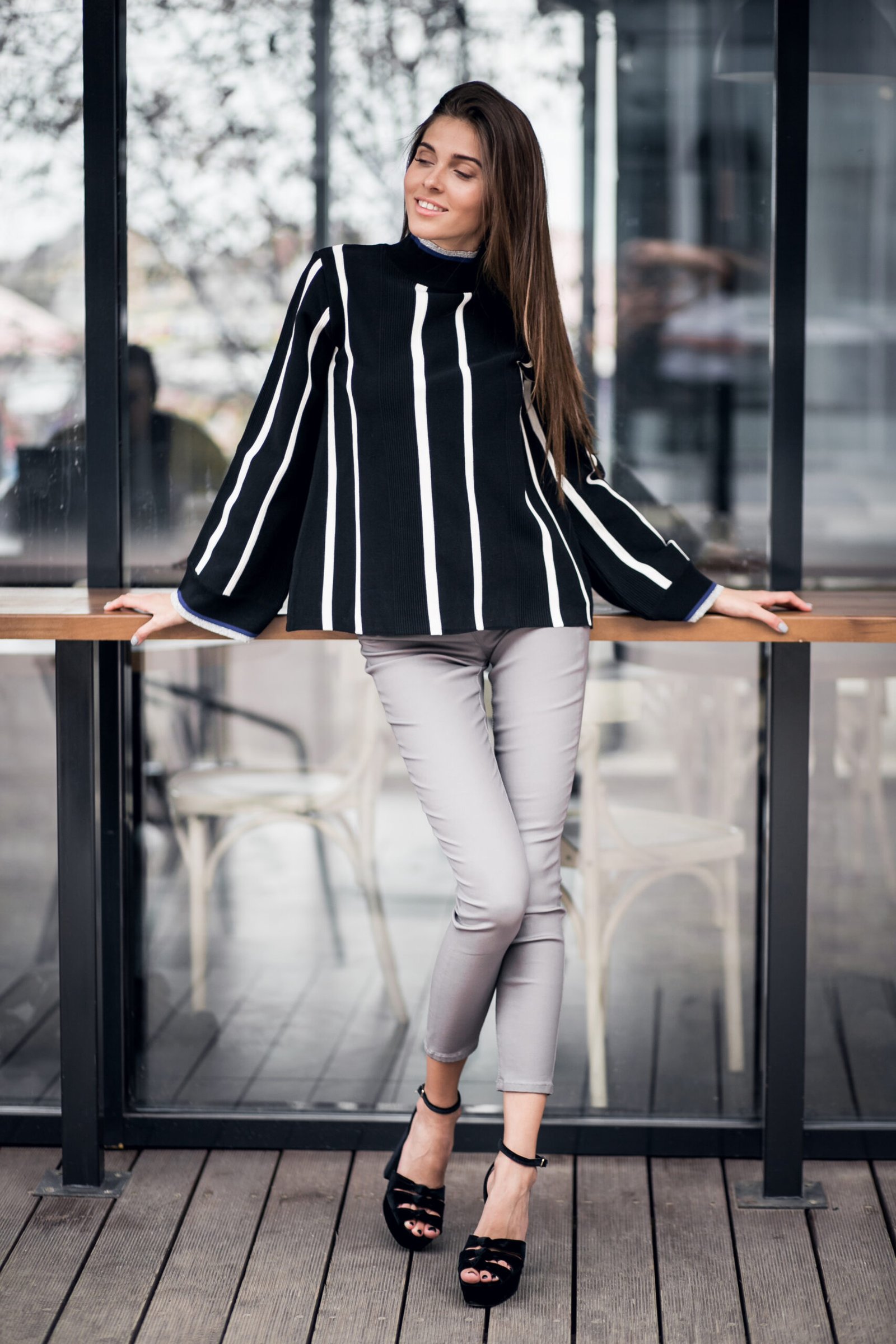 Elegant Monochrome Oversized Sweaters For First Date Dinner Outings