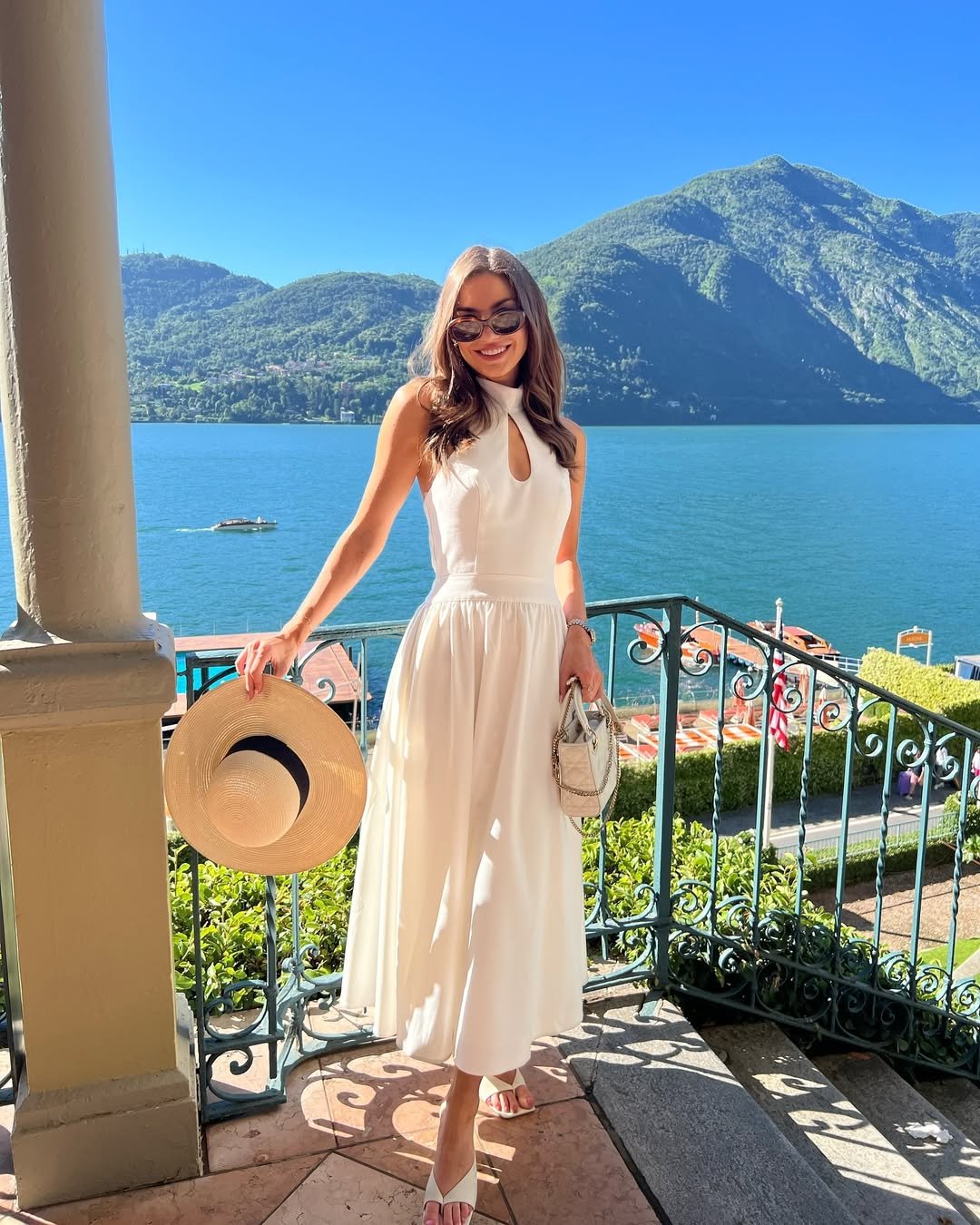 Elegant White Halter Midi Dress