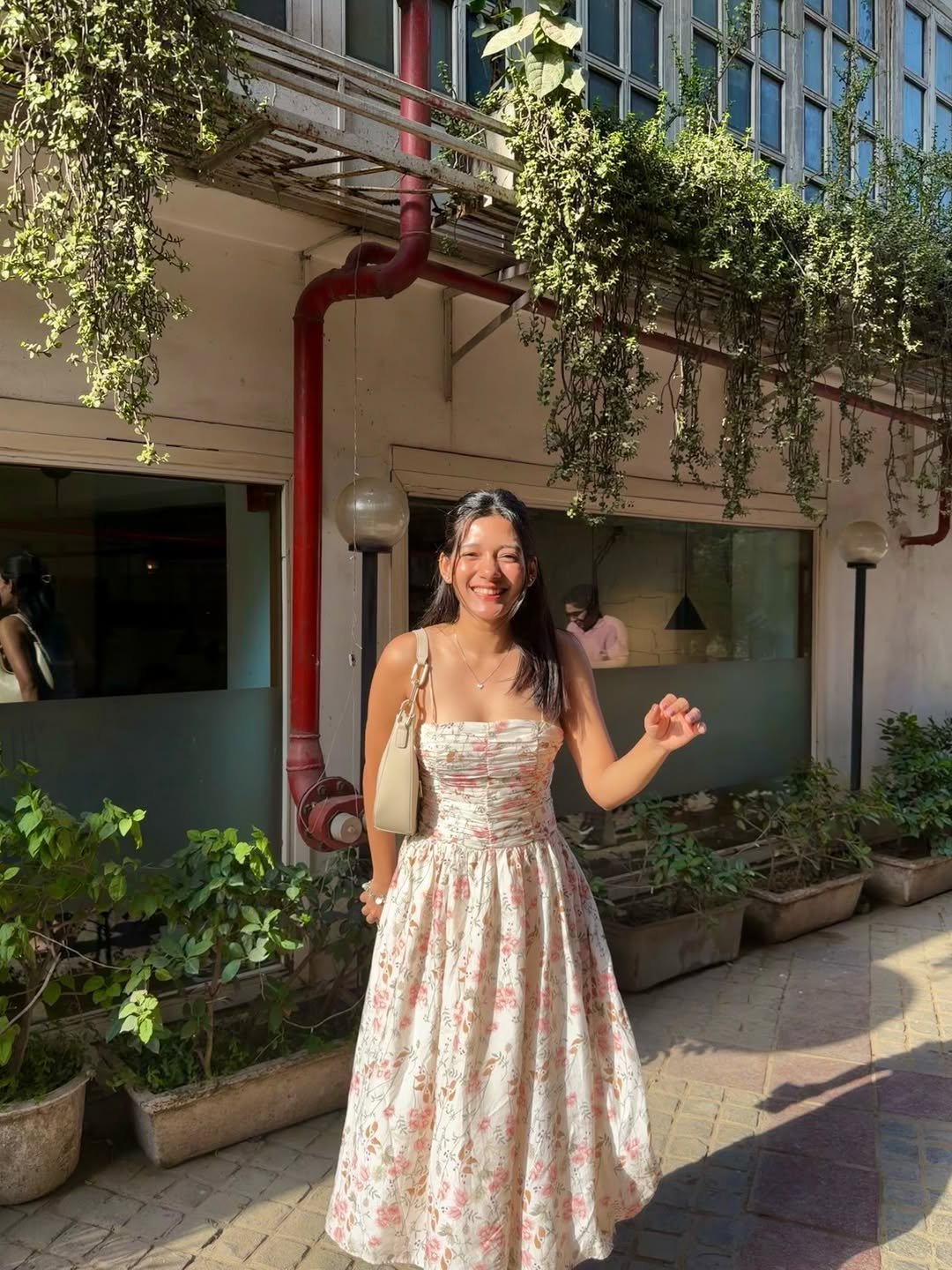 Floral Bustier Midi Dress