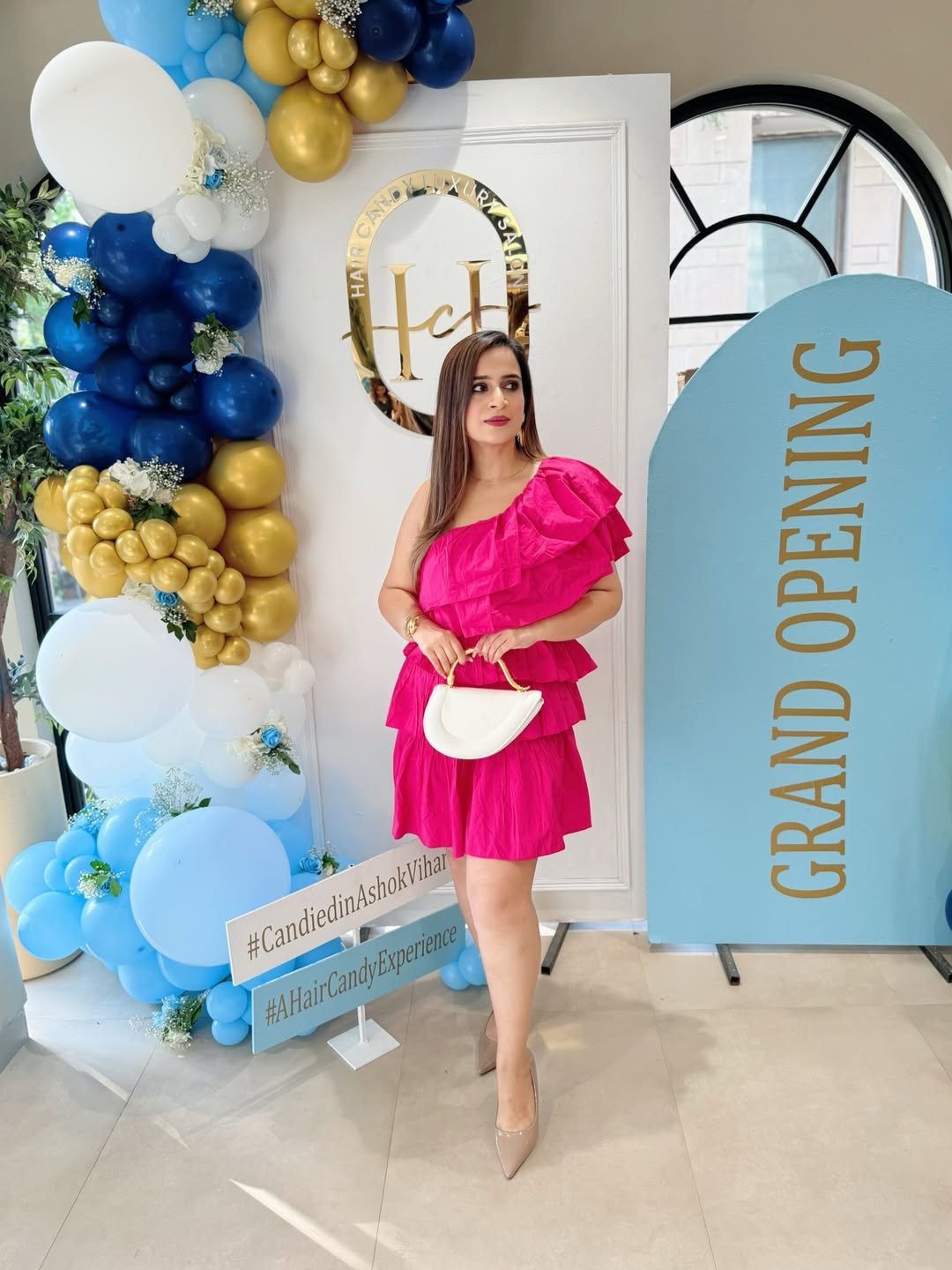 Hot Pink Ruffled One Shoulder Dress for Standout Events