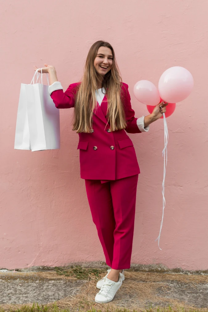 Hot Pink Suit With White Sneakers