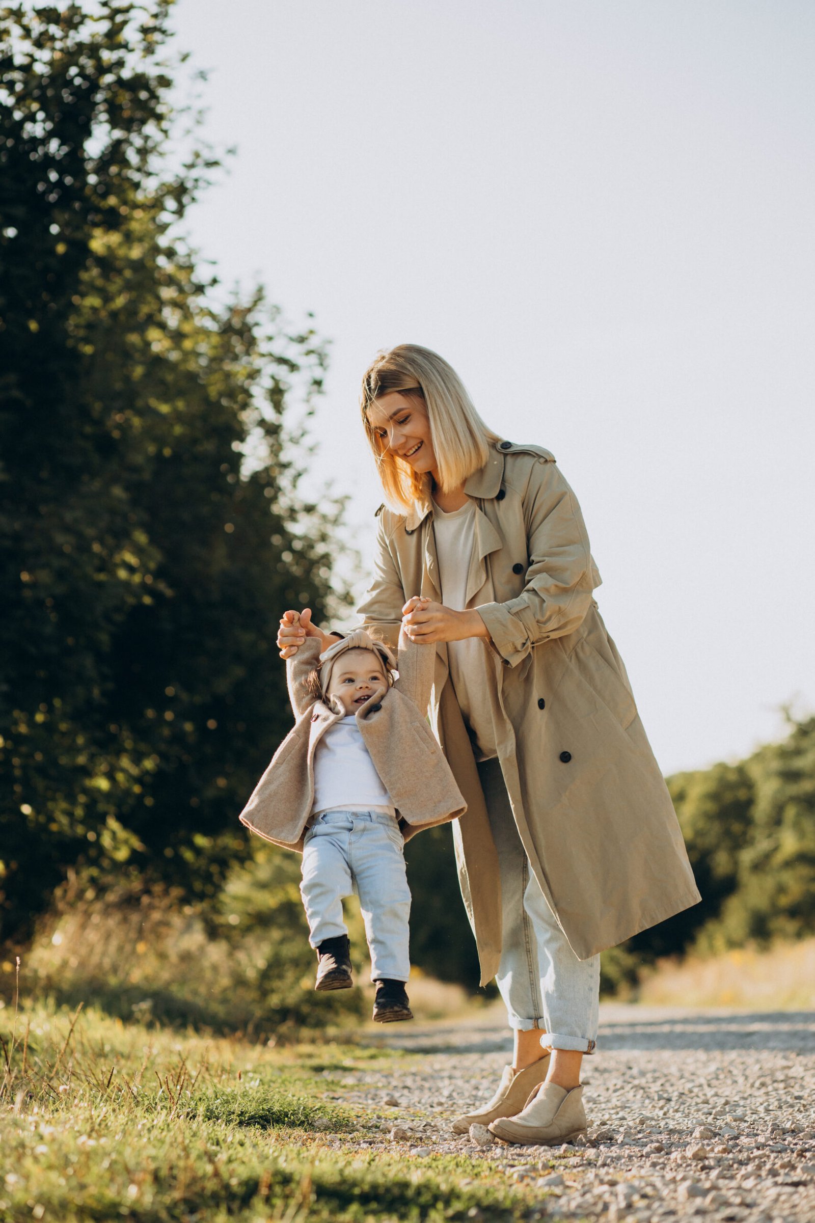 Khaki Neutrals Casual Layered Trench for a First Outing