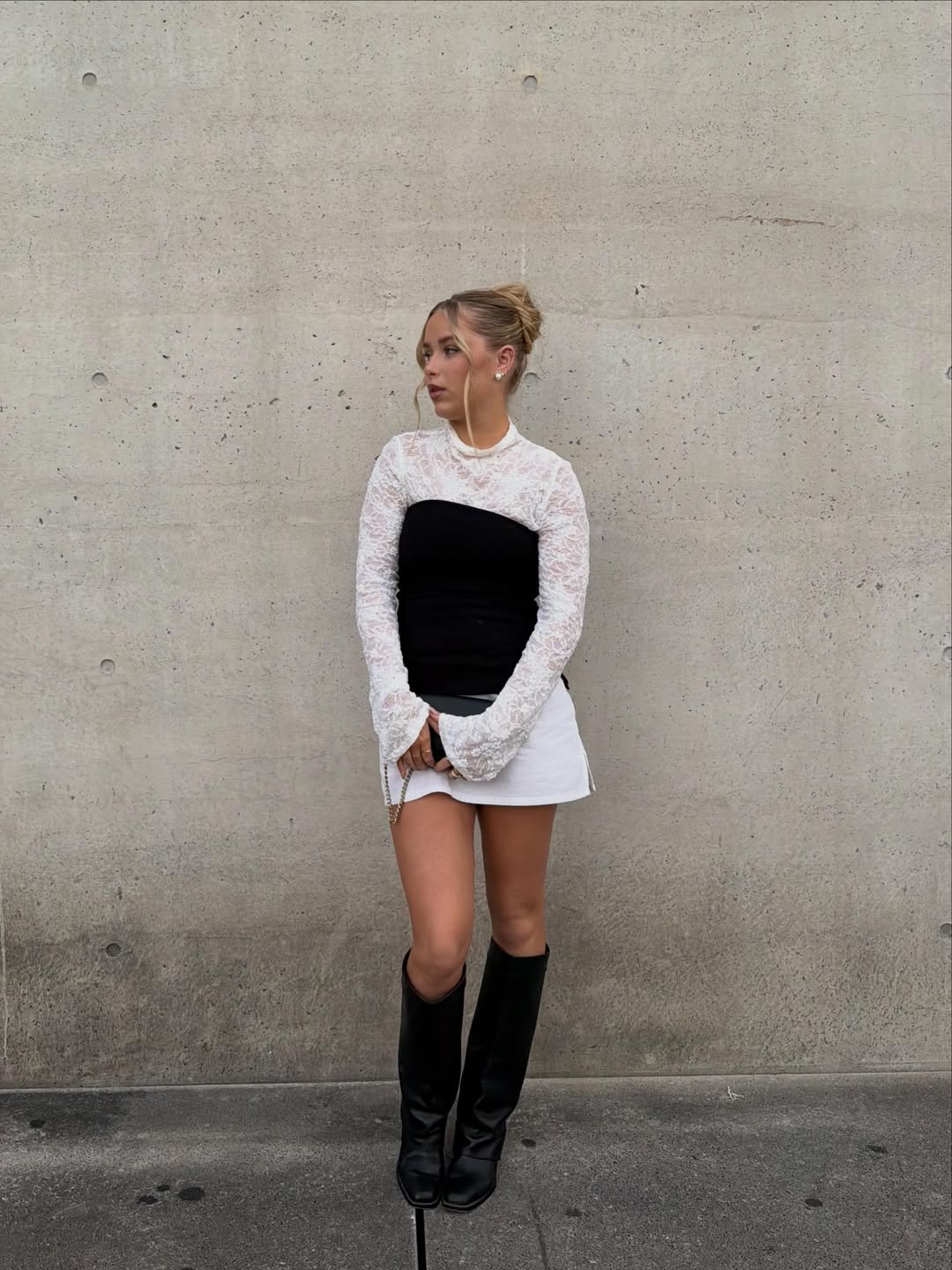 Layered Lace and Knee High Boots