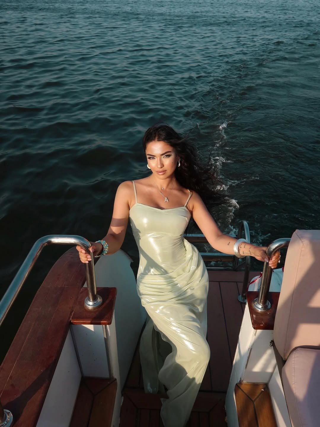 Metallic Mint Maxi Dress