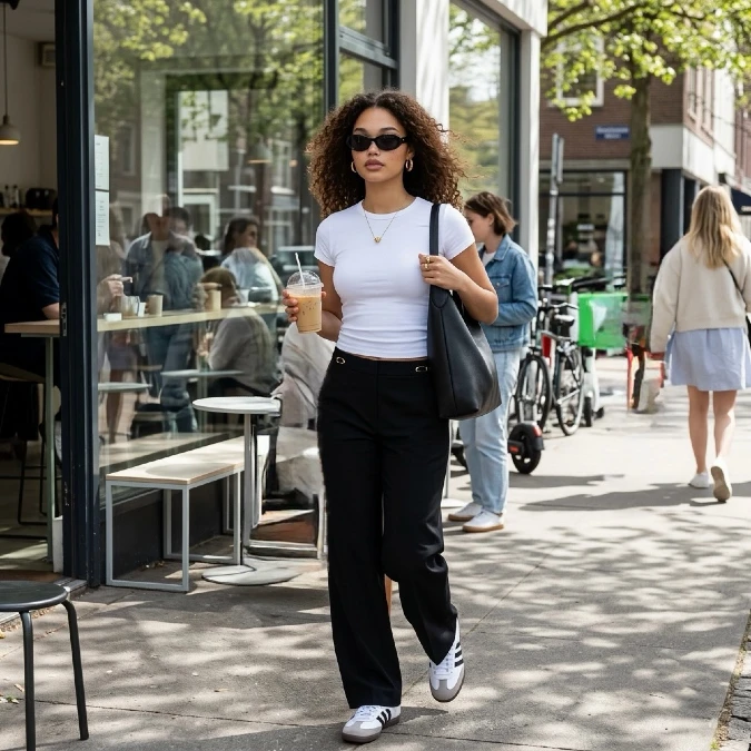 Minimalist Monochrome Coffee Shop Study Look