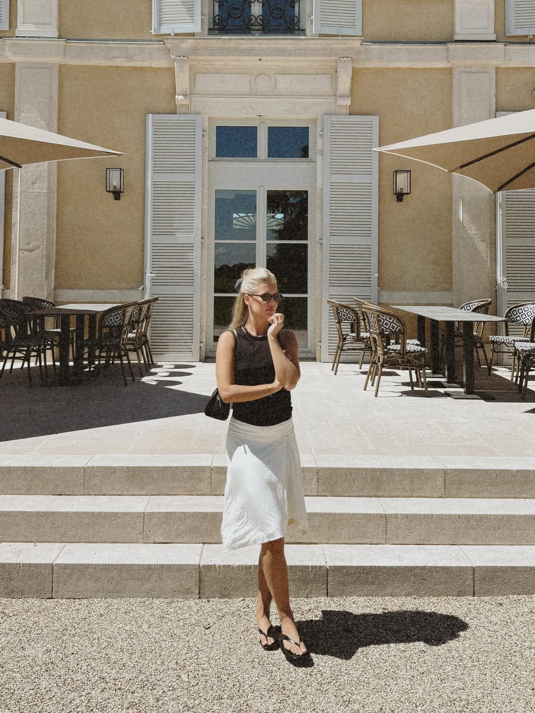 Minimalist Monochrome Fluid Midi Skirt Uniform