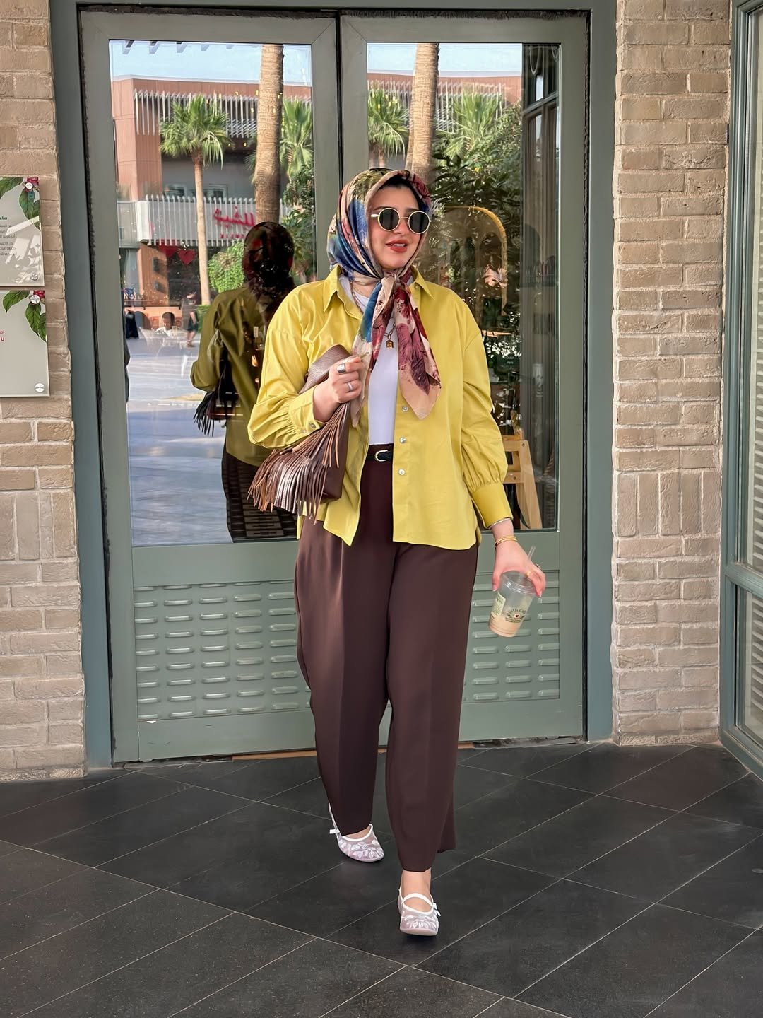 Mustard Yellow Button-Up with Earthy Trousers