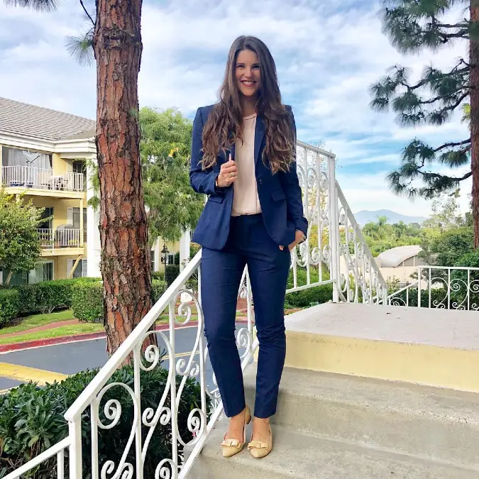 Navy Tailored Suit Chic Interview Outfit