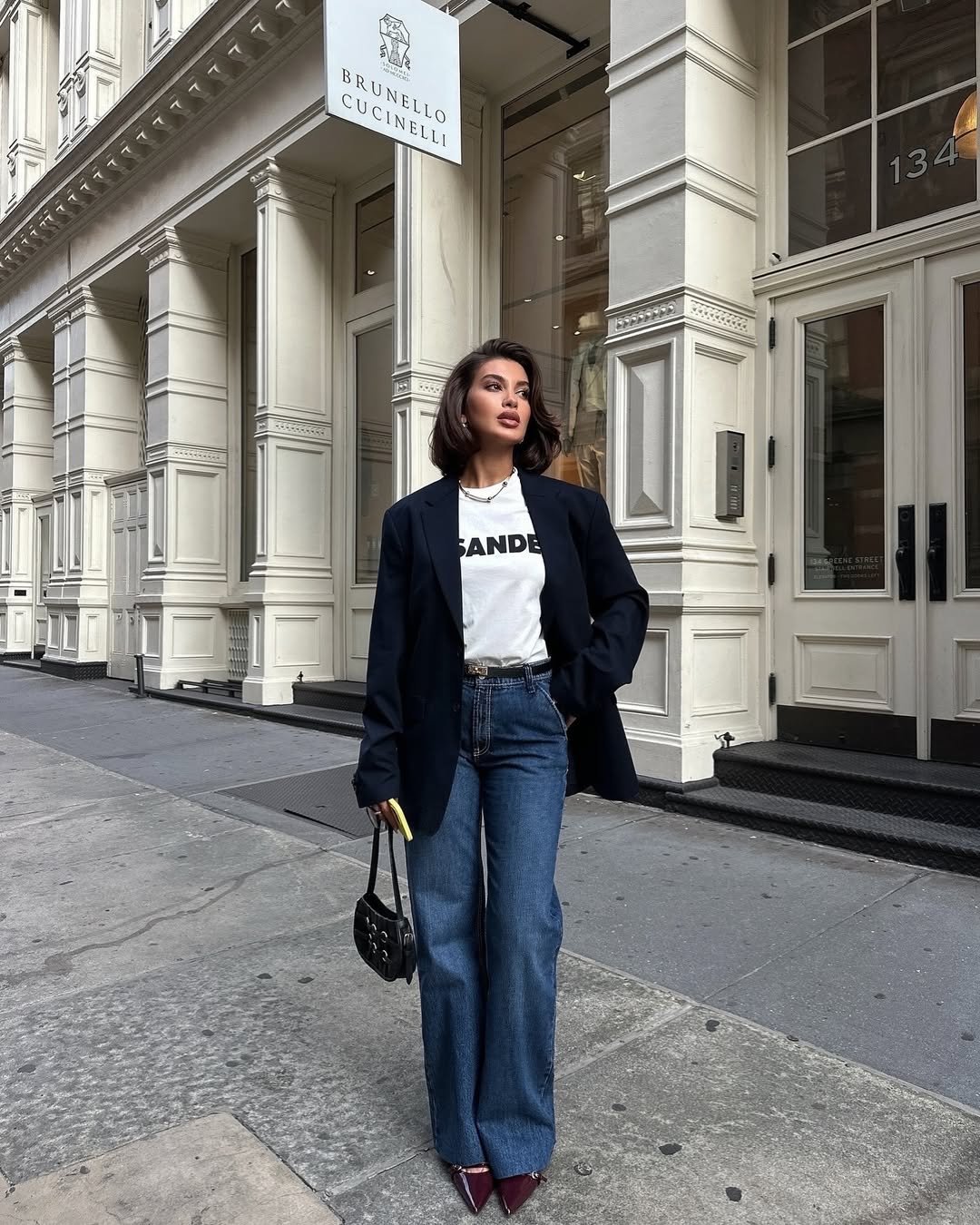 Oversized Blazer and Graphic Tee