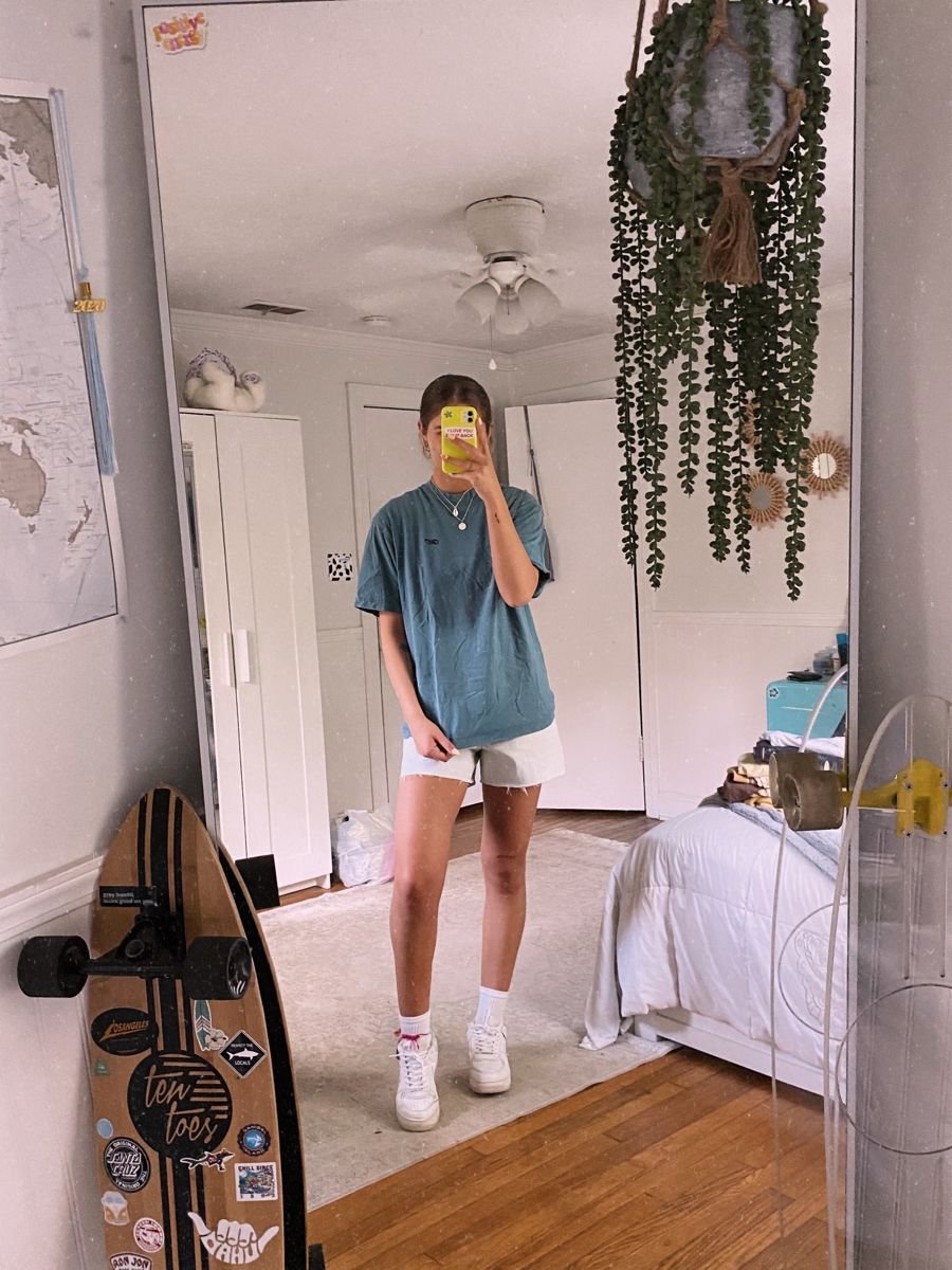 Oversized Tee and Raw Hem Shorts