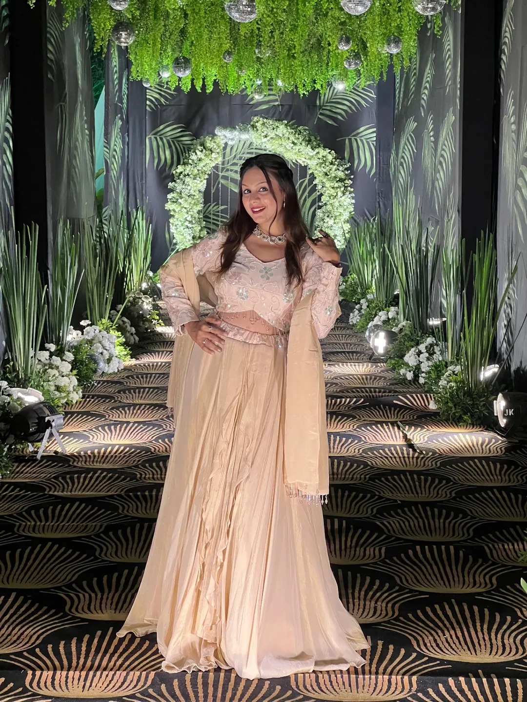 Pastel Peach Embroidered Lehenga Elegant Culturally-Inclusive Formalwear for Professional Galas