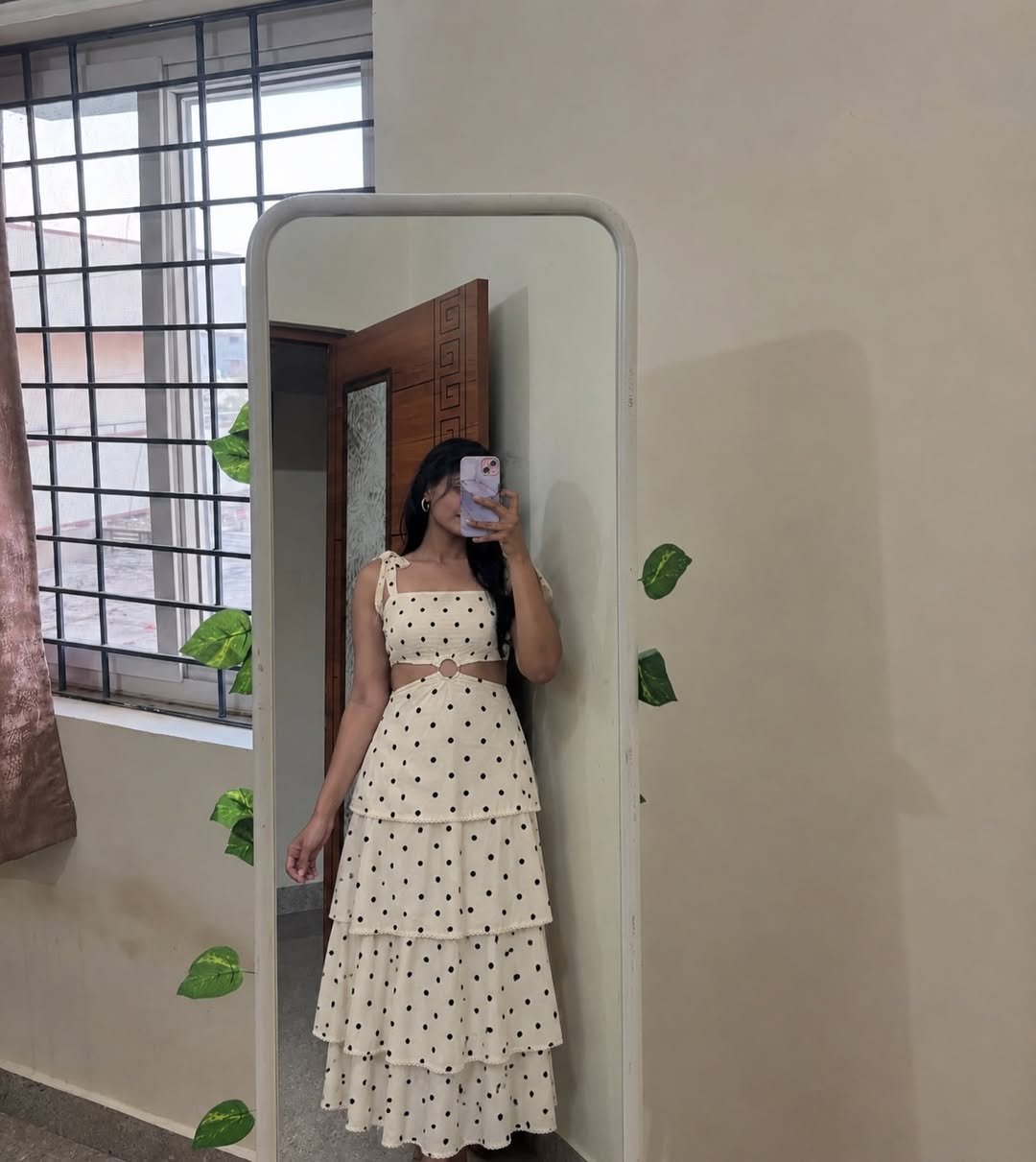 Polka Dot Tiered Cotton Maxi Breezy Afternoon Style