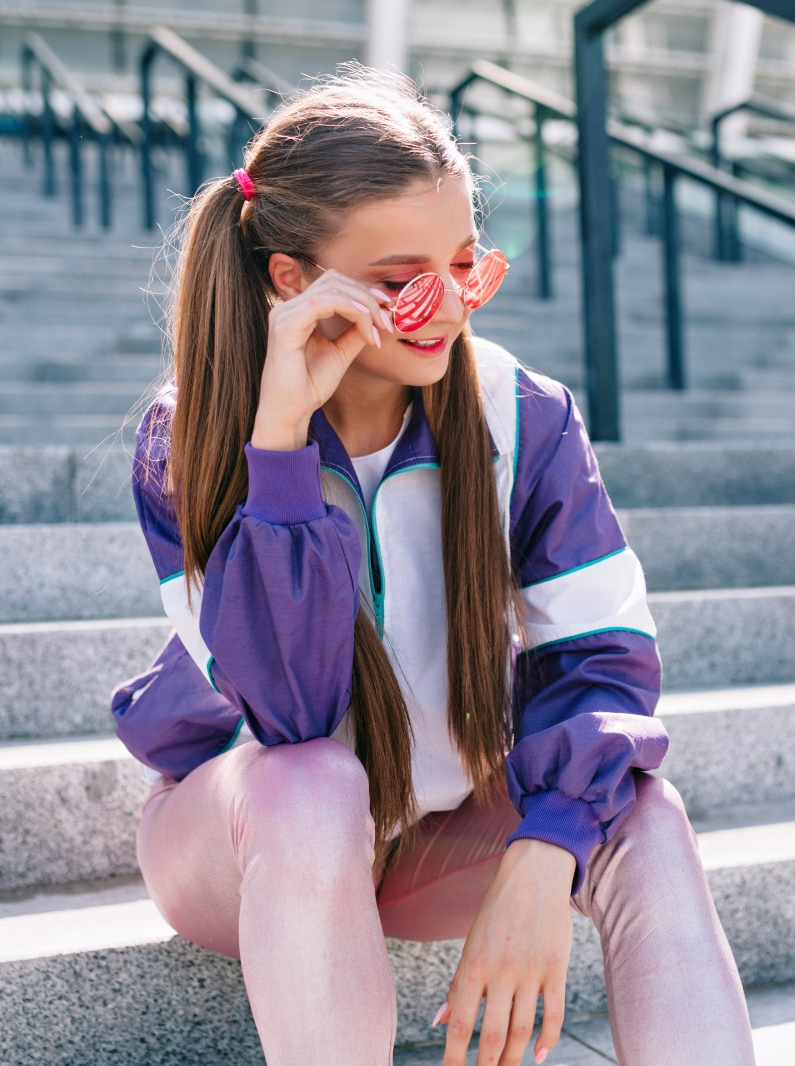 Pop Color Retro Jacket and Shimmering Leggings Your Go To Comfy Style For Hangouts