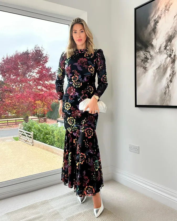 Radiant Sequin Floral Gown