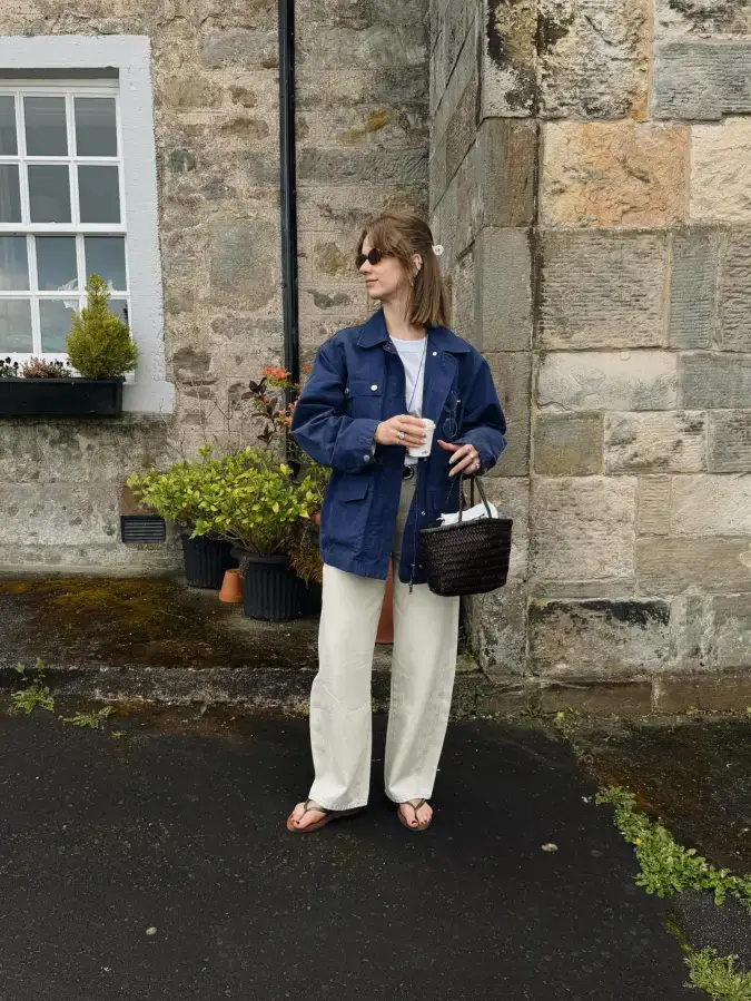 Relaxed Navy Jacket Weekend Look