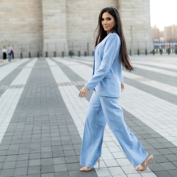 Sky Blue Suit Elegance
