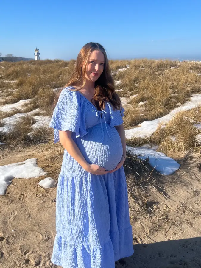 Sky Blue Textured Maxi Dress