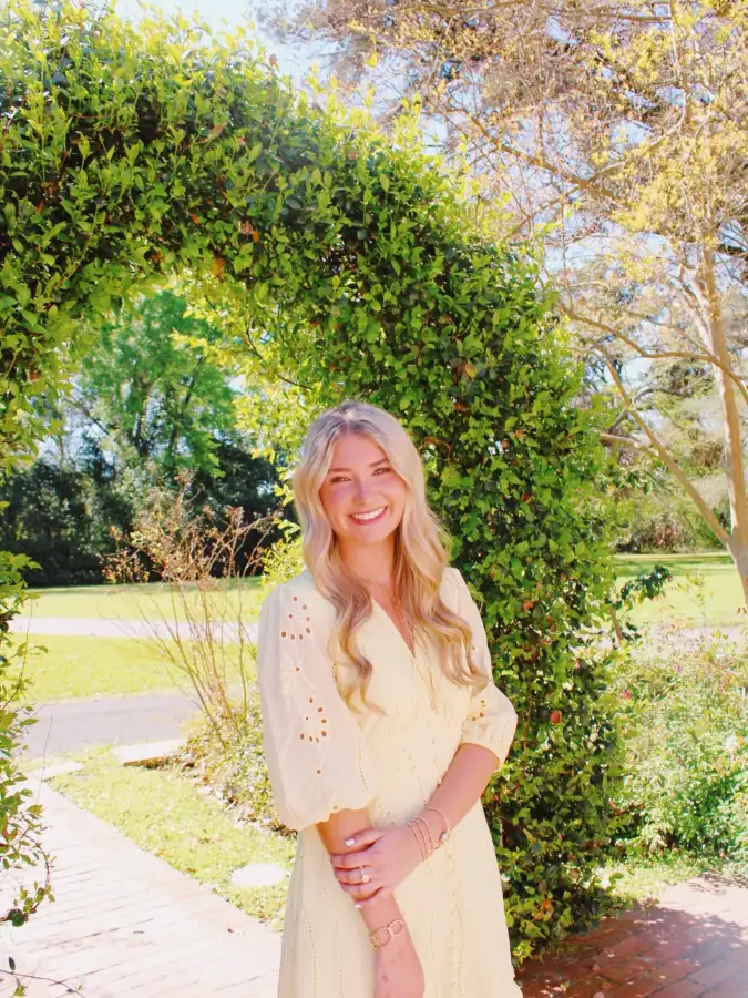Soft Cream Eyelet Dress and Relaxed Sleeve Garden Style for Sorority Recruitment Round 1