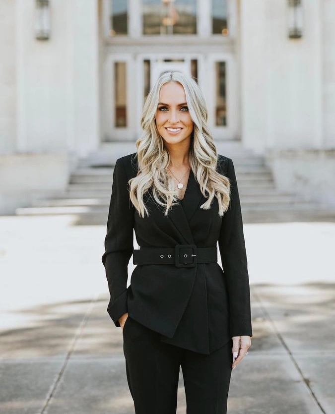 Structured Black Belted Suit