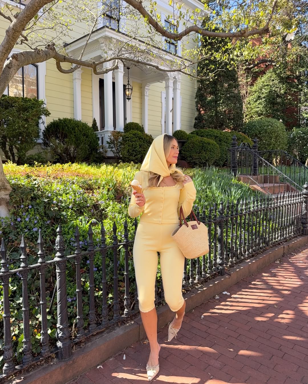 Sunny Butter Yellow Knit Playful Aesthetic Legging Set for Spring