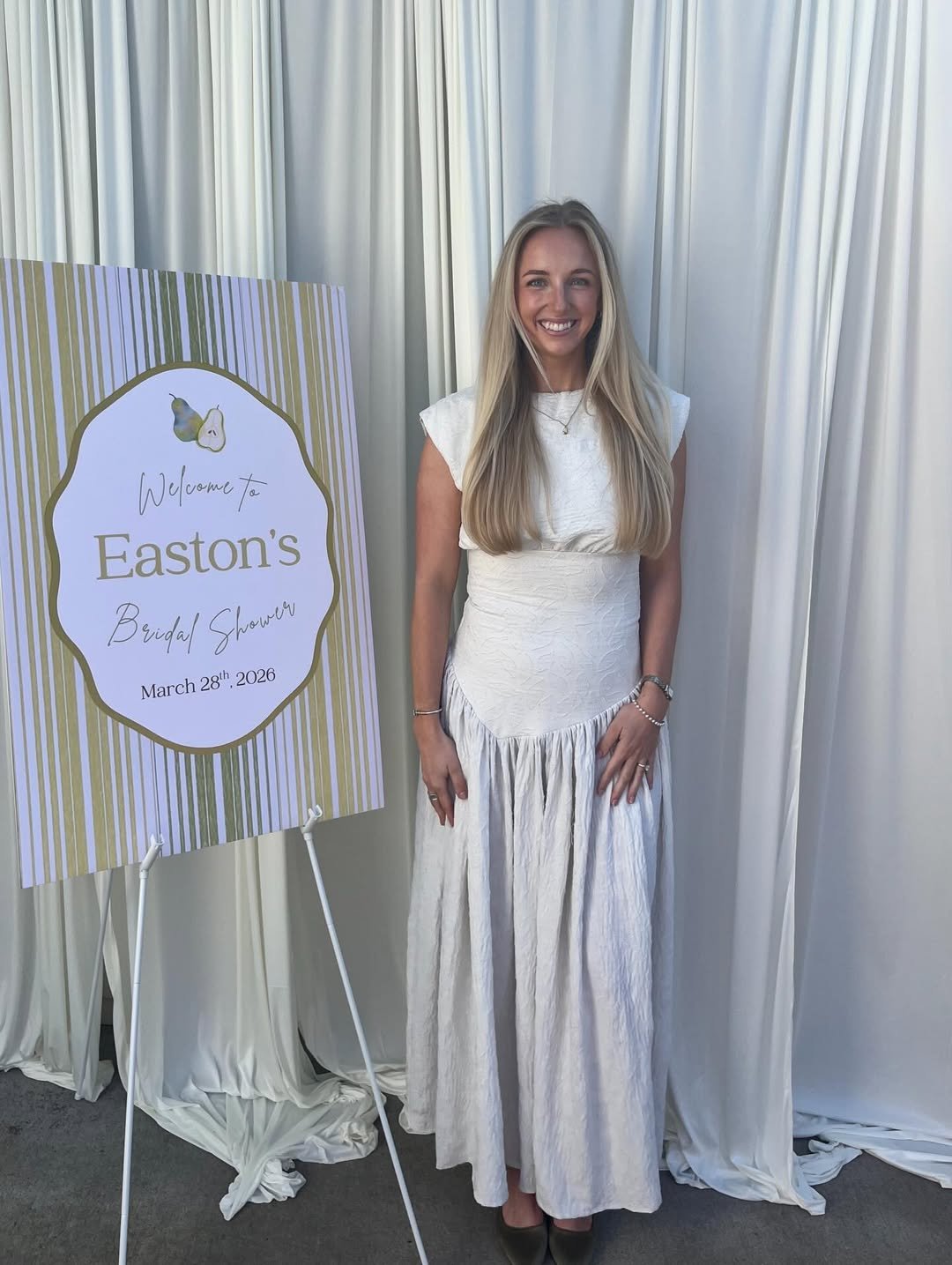 Textured Neutral Long Dress Casual Bride