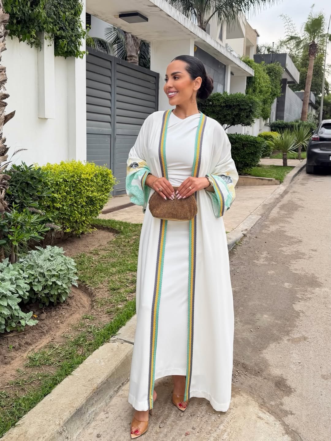 The Embroidered White Kaftan Set