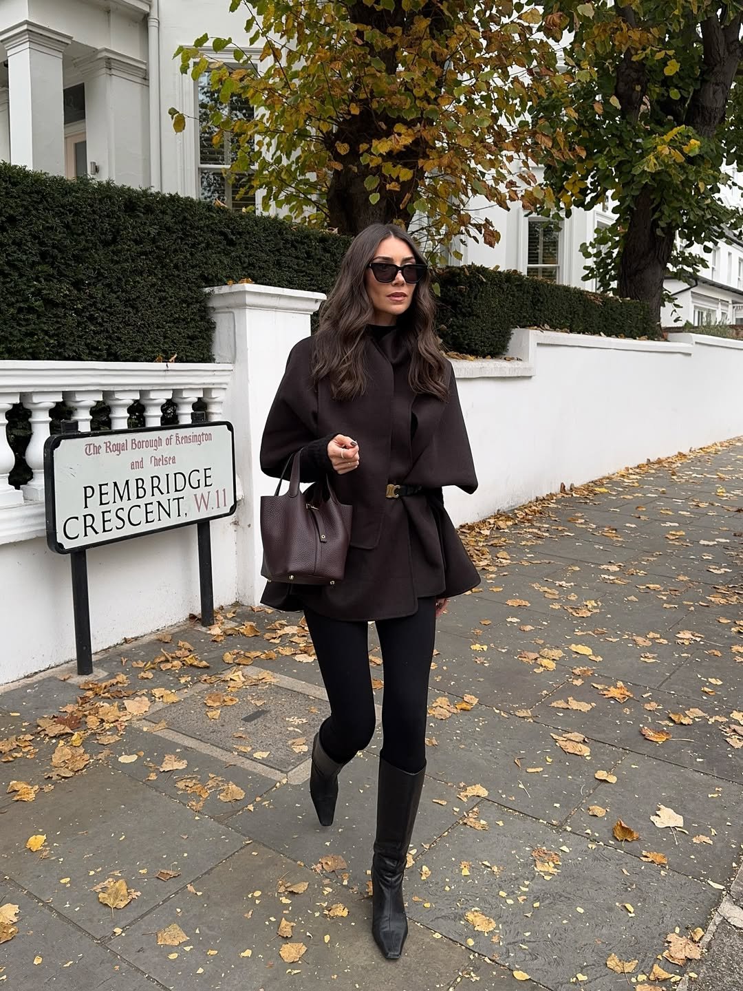 The Espresso Cape and Knee-High Boots
