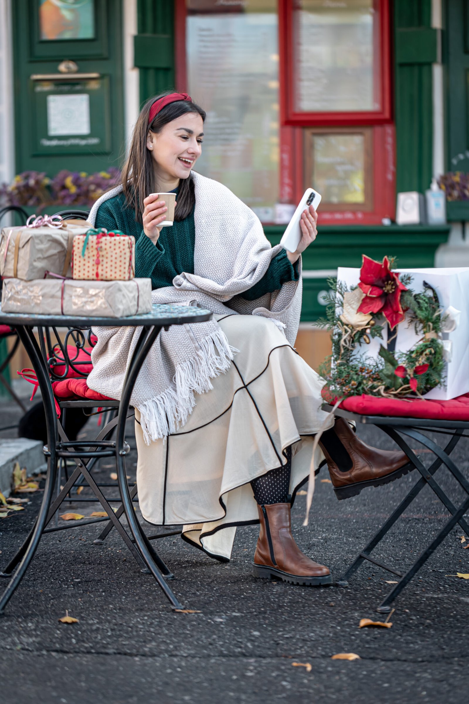 The Festive Knit and Tiered Midi Combo