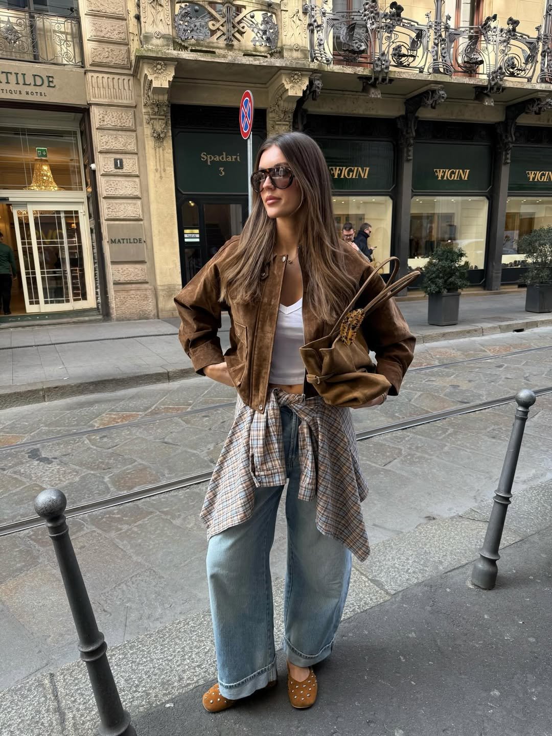 The Layered Suede and Denim Look